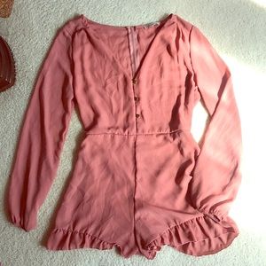 Mauve button up romper